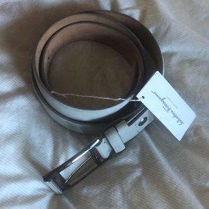 Salvatore Ferragamo Men’s Gray Suede belt-